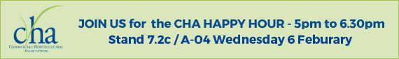 JOIN US for the CHA HAPPY HOUR - 5pm to 6.30pm Stand 7.2c / A-04 Wednesday 6 February